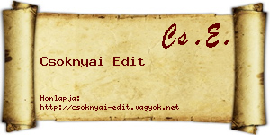 Csoknyai Edit névjegykártya